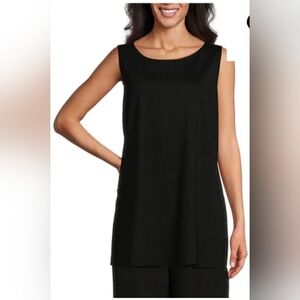 NWT BRYN WALKER Pira Black Sleeveless Tank Microfiber Jersey Sz Large Minimalist